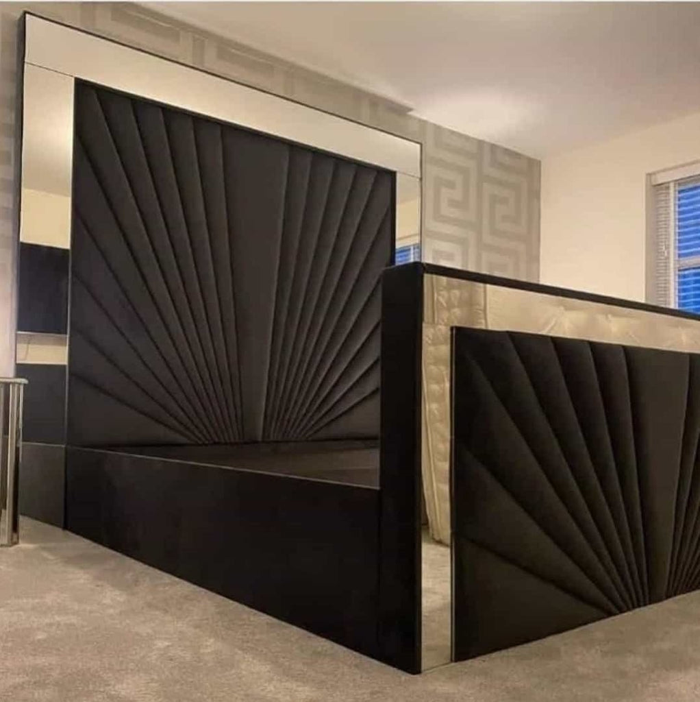 Bed Frame King Size - Luxury Sunrise Mirror Bed