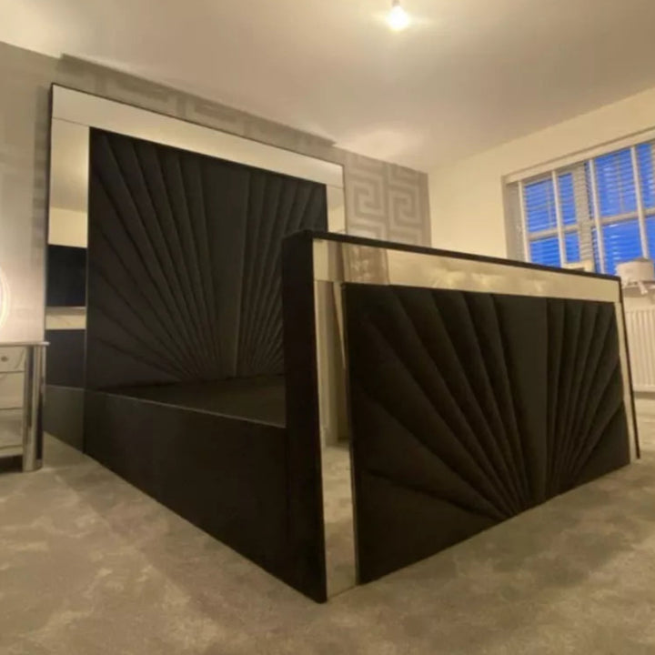 Bed Frame King Size - Luxury Sunrise Mirror Bed Frame