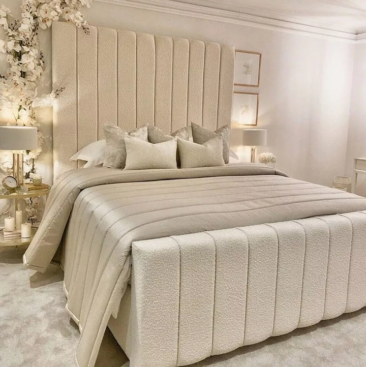 Bed Frame King Size - Teddy Fleece Panel Bed Frame