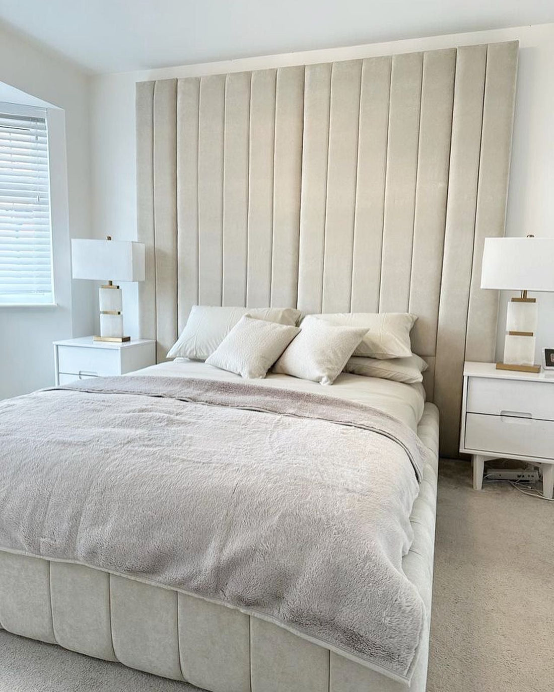 Bed Frames Double - Linear Bespoke Panel Bed Frame