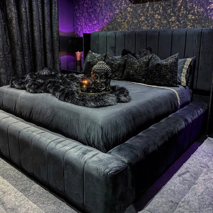 Black Bed Frame - Plush Velvet Ambassador Bed