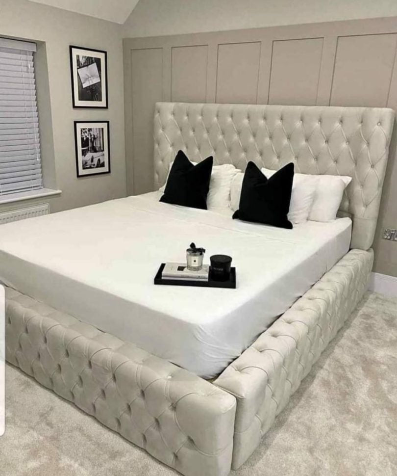 Double Bed Frame - Chesterfield Curved Bed
