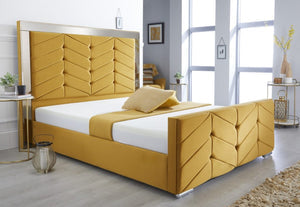 Double Bed with Storage - Mirror Headboard Bed Frame 4