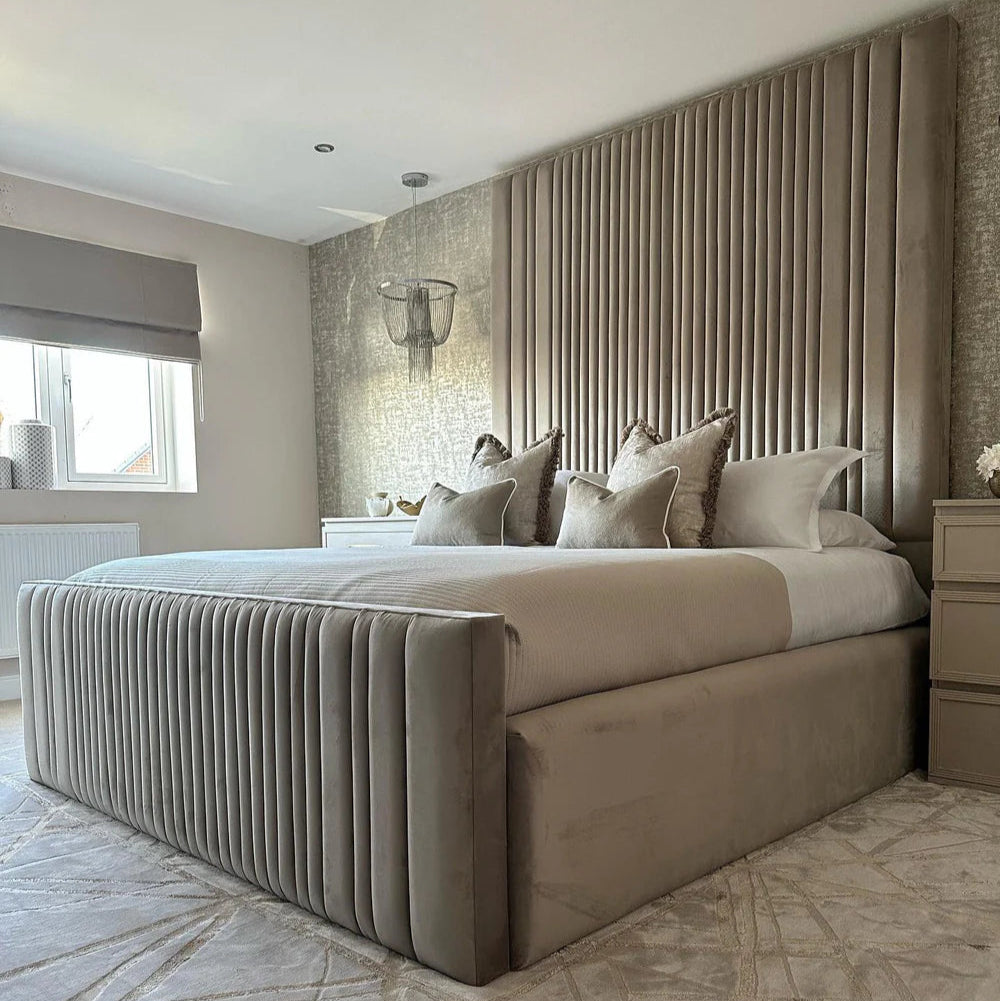 Double Wooden Bed Frame - High Panel Empire Bed