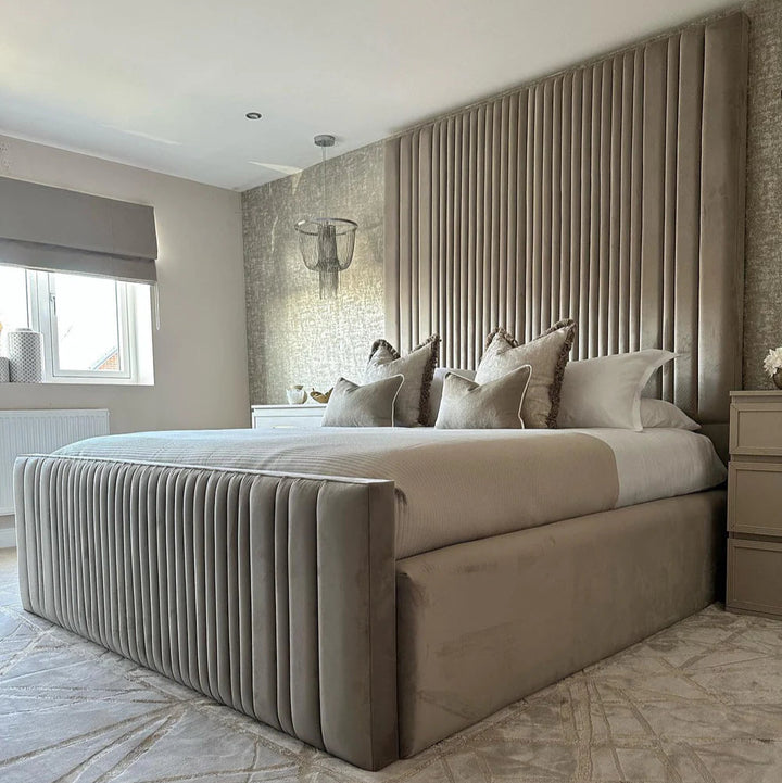 Double Wooden Bed Frame - High Panel Empire Bed