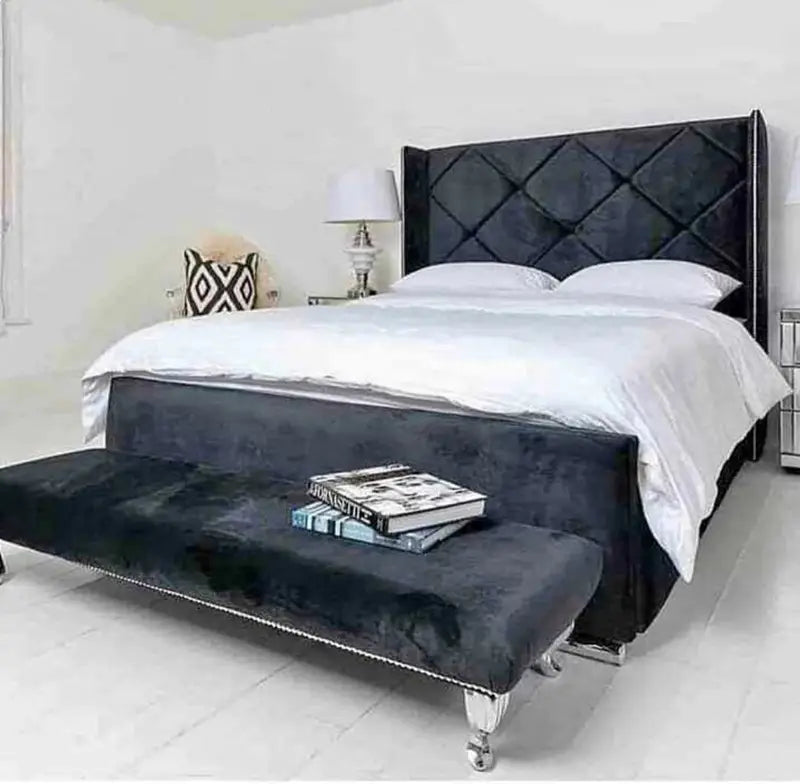 King Size Bed Frame - Modern Wingback Bed Frame
