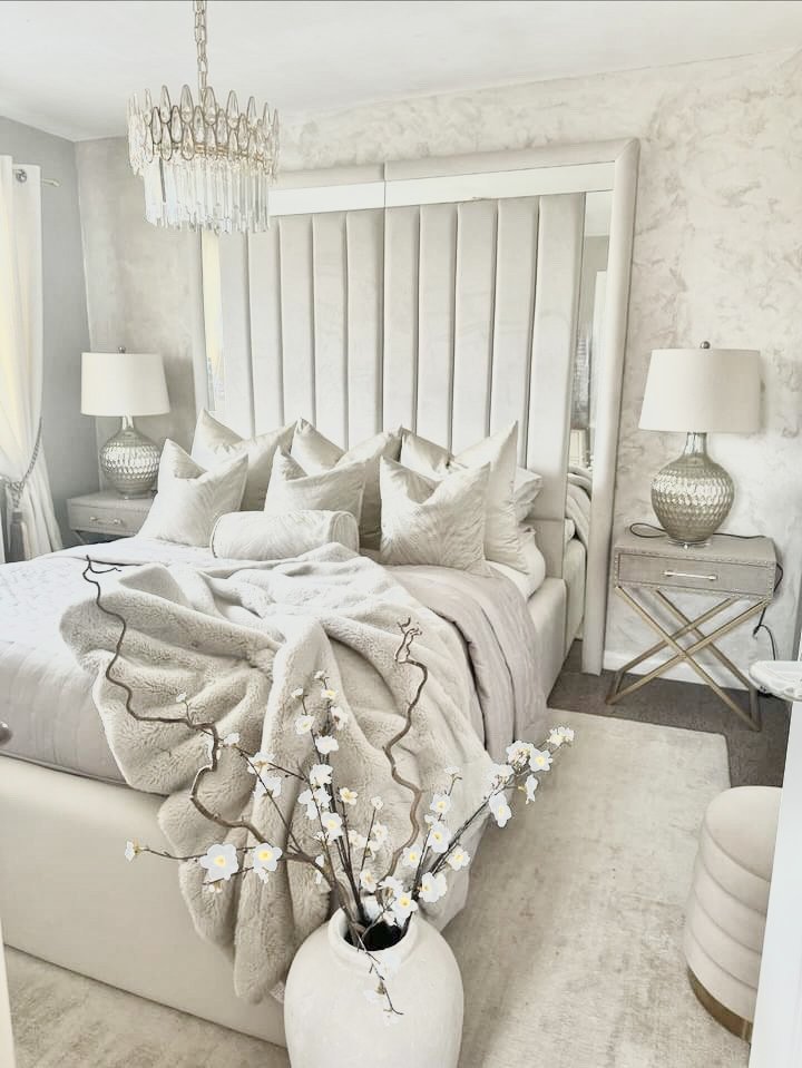 King Size Bed Frame Size - Elite Mirrored Panel Bed
