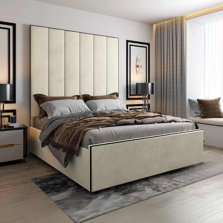King Size Bed With Frame - Luxury Panel Bed Frame