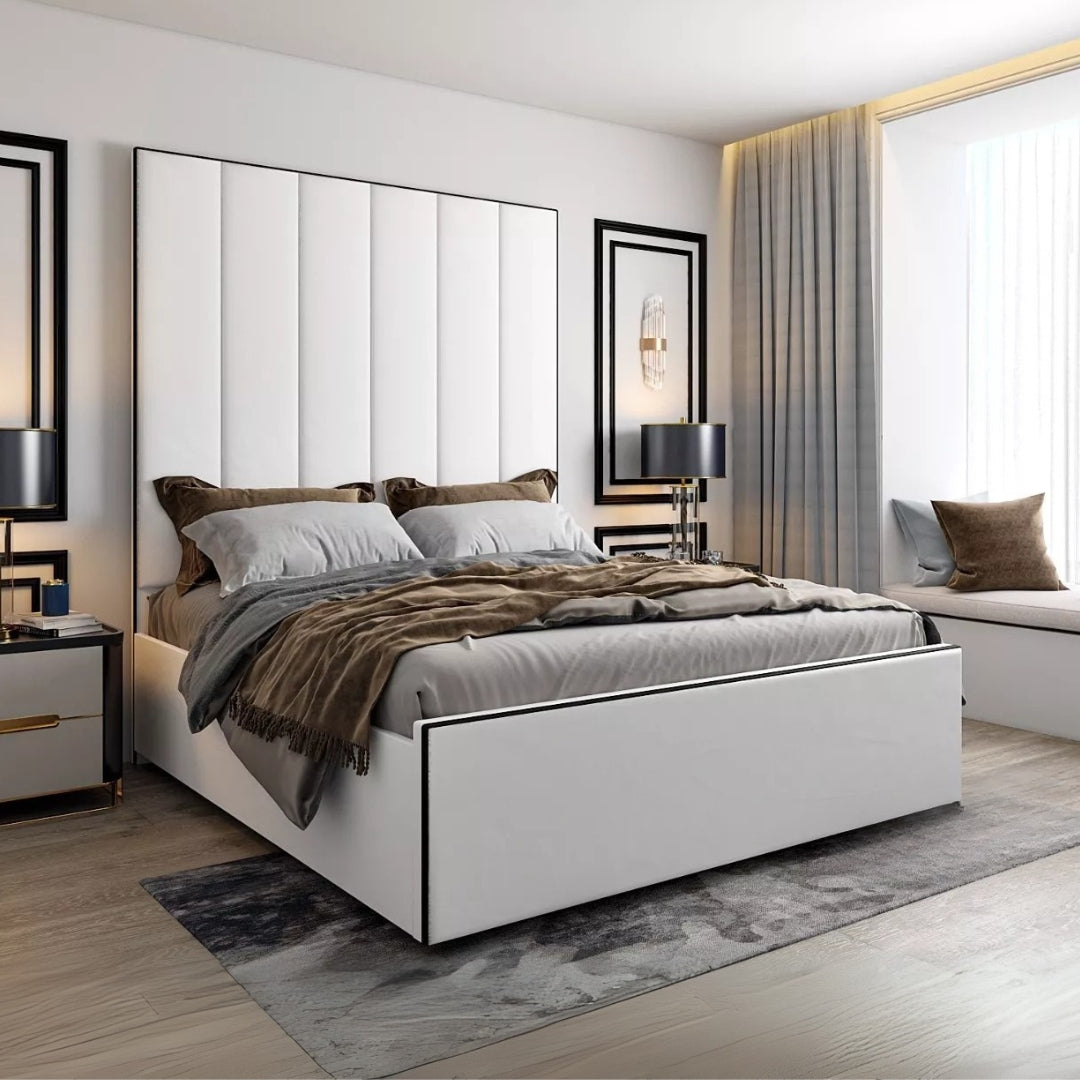 King Size Bed With Frame - Luxury Panel Bed With Frame