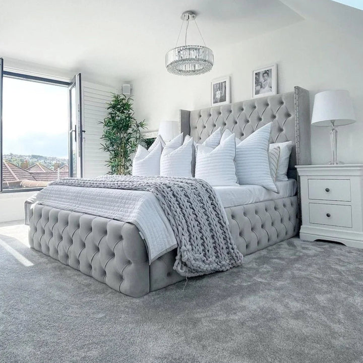 Kingsize Bed Frame - Chesterfield Ambassador Wingback Bed