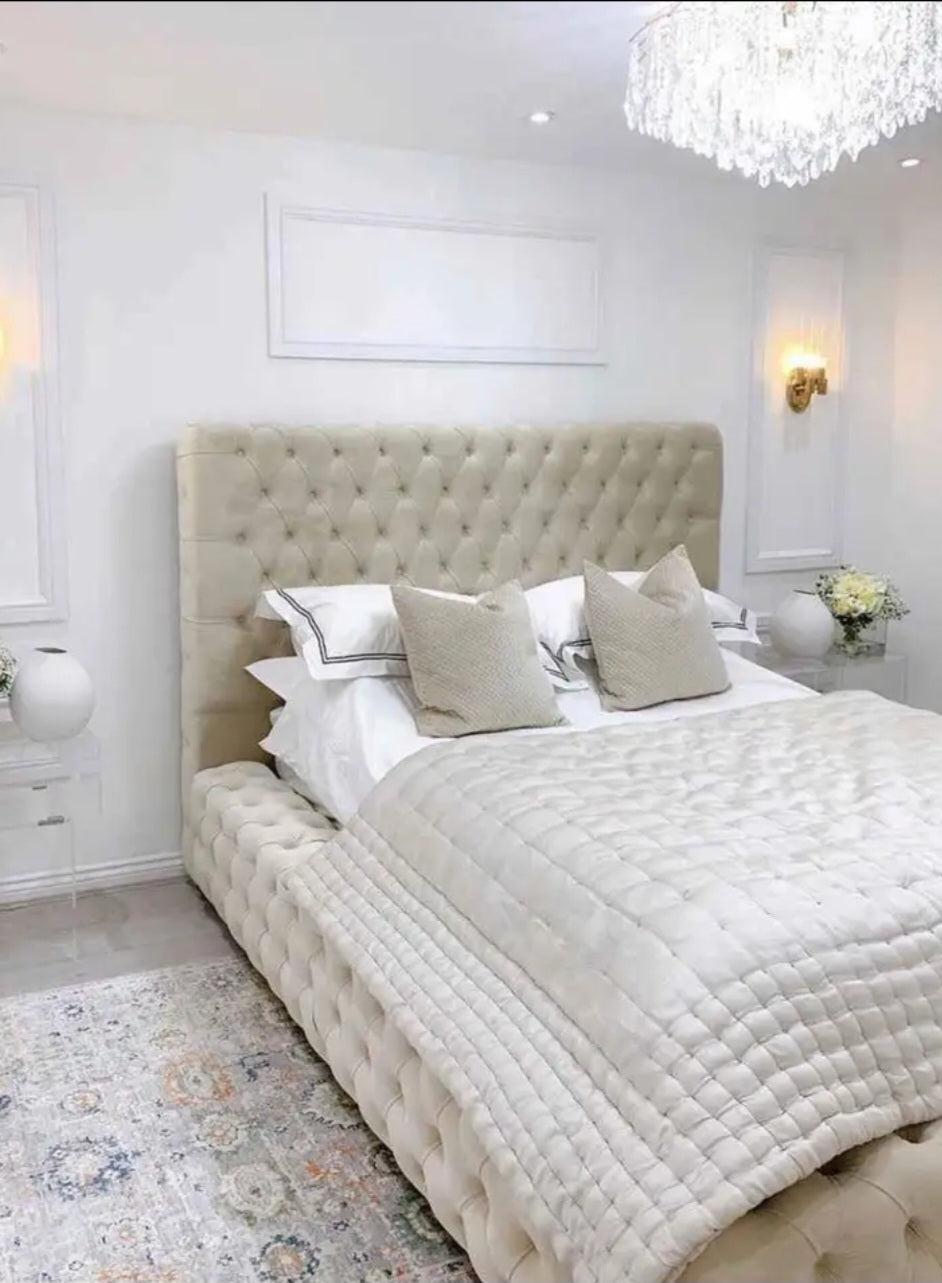 Single Bed Frame with Storage - Kensington Buttoned Bed Frame