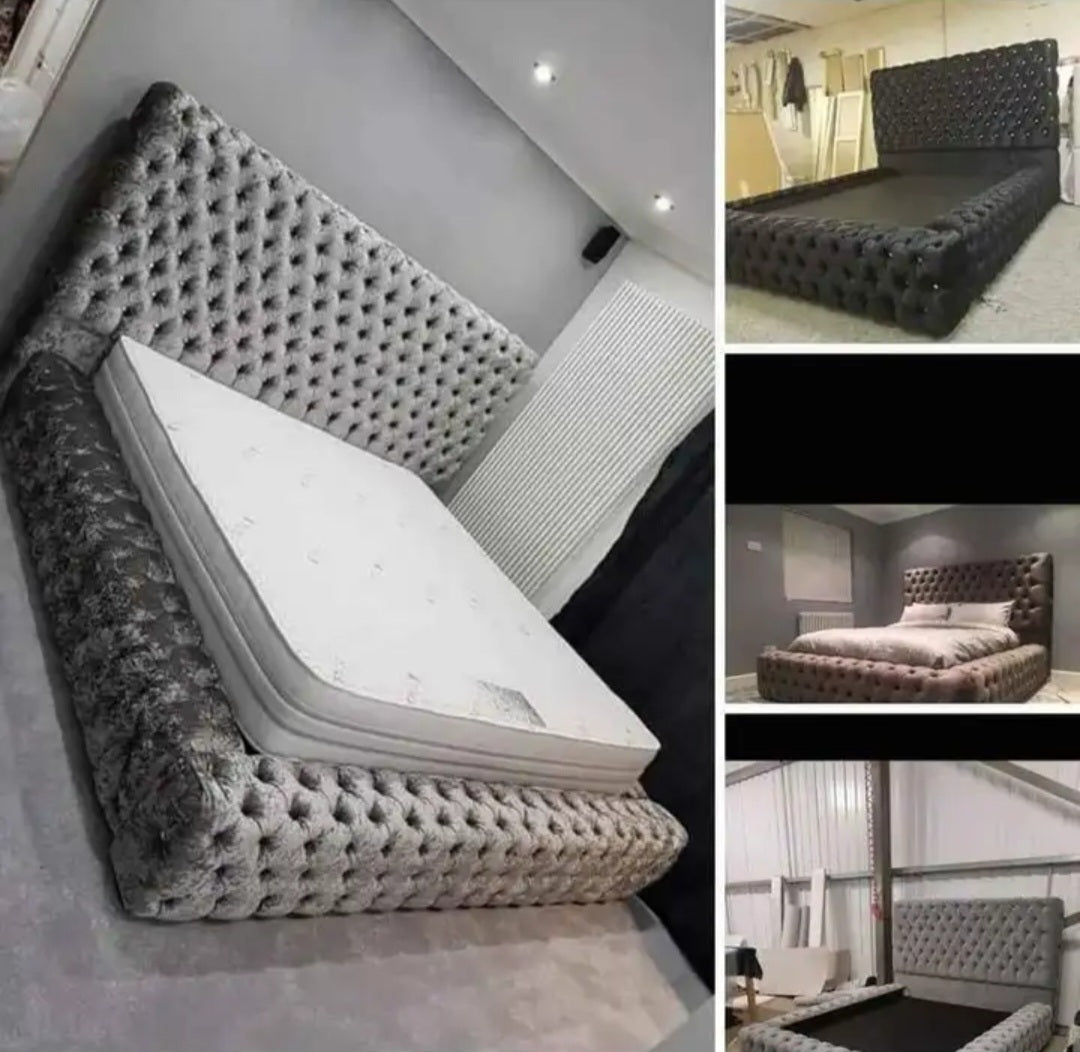 Single Bed Frame with Storage - Kensington Buttoned Bed Frame