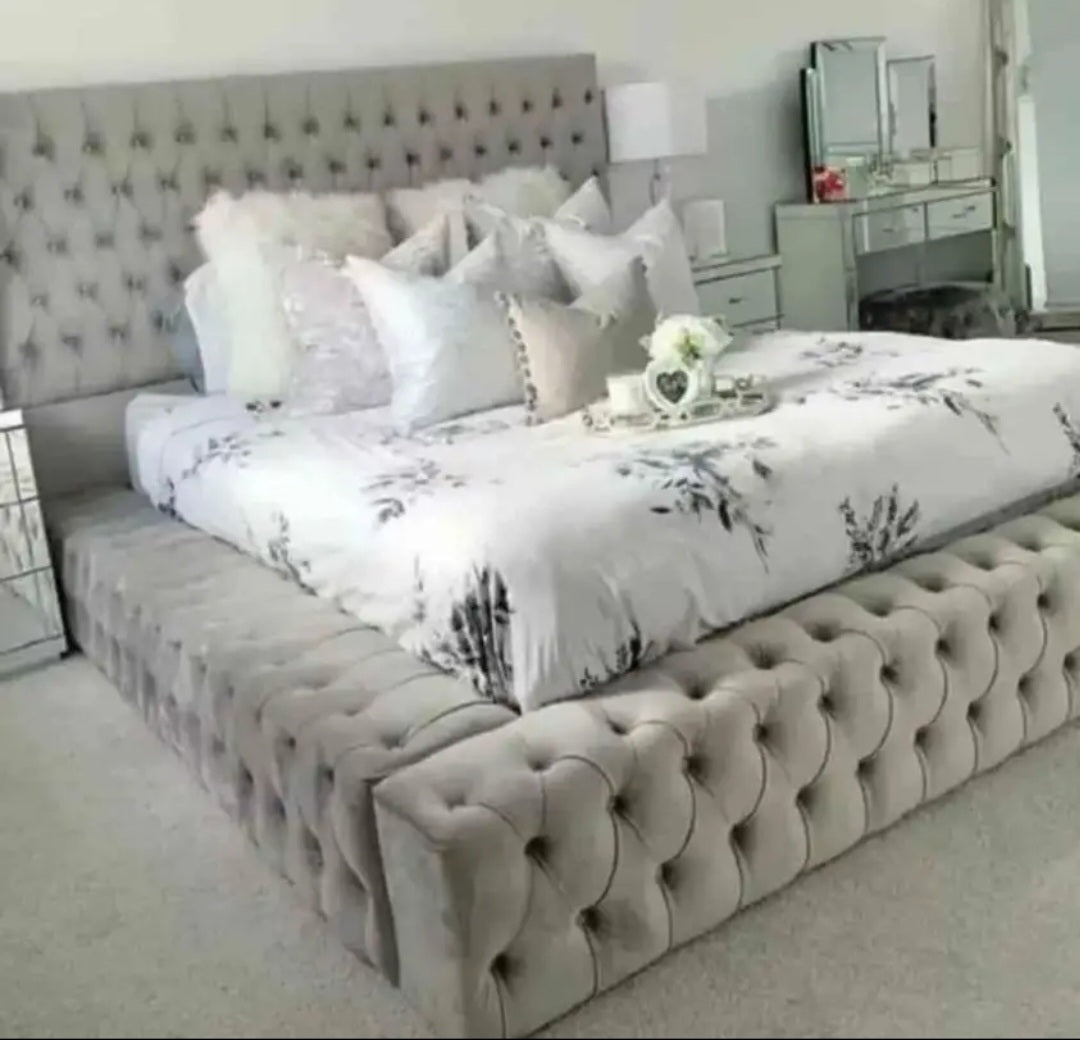 Single Bed Frame with Storage - Kensington Buttoned Bed Frame