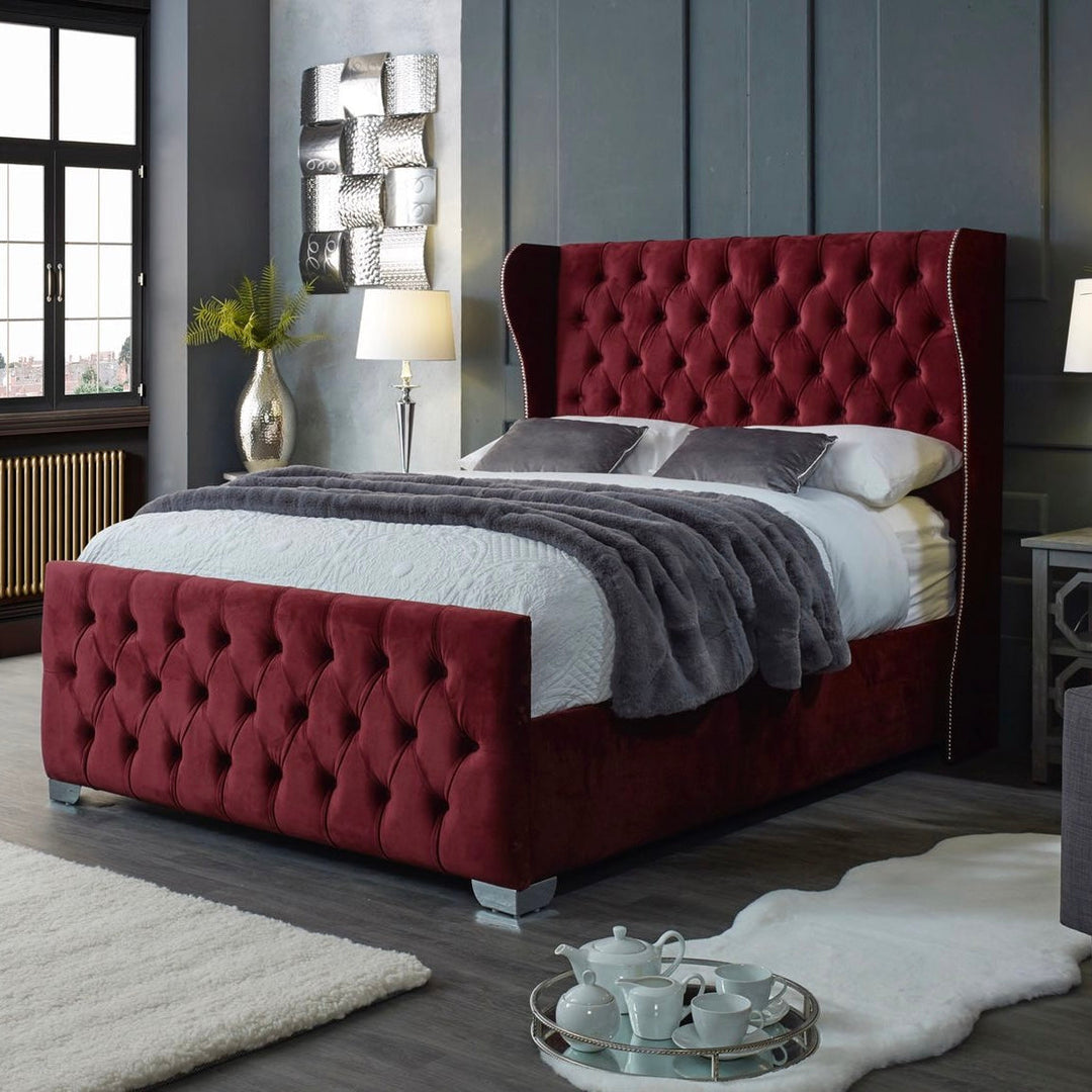 Storage Bed with Storage - Belgrave Wingback Storage Bed