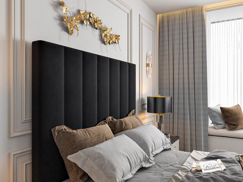 Tv Bed King Size - Plush Velvet Bed Frame With High Headboard