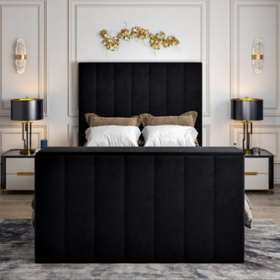 Tv Bed King Size - Plush Velvet Bed With Frame